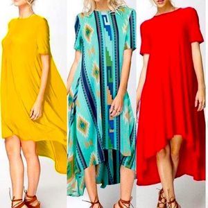 Multi Color High Low Dress Size Small